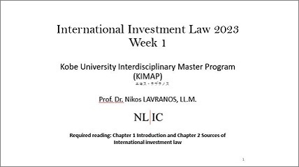 The intensive course International Investment Law was held online by Prof. Dr. Nikos Lavranos