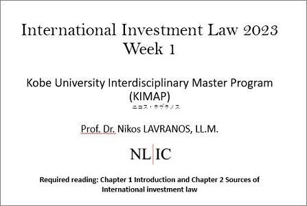 Lecture: The intensive course International Investment Law was held online by Prof. Dr. Nikos Lavranos from European Federation for Investment Law and Arbitration (EFILA) [May 15-July 3].