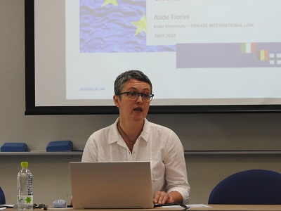 Lecture: We welcomed Ms. Aude Fiorini from University of Dundee for Private International Law intensive course [May 7-11].