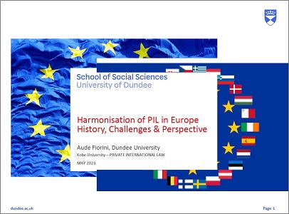 Lecture: We welcomed Ms. Aude Fiorini from University of Dundee for Private International Law intensive course [May 7-11].