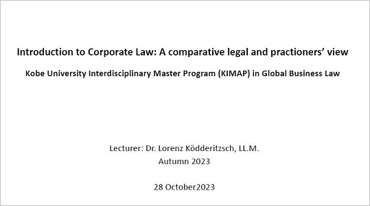 We welcomed Dr. Lorenz Ködderitzsch from Johnson & Johnson for face-to-face classes of 'International Corporate Law and Practice'